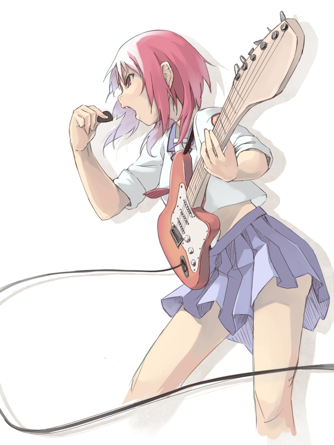 angel_beats! foge guitar iwasawa_masami seifuku