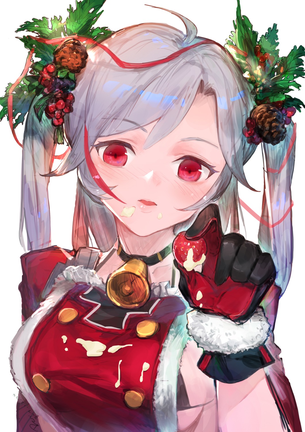 azur_lane bra christmas cream daible prinz_eugen_(azur_lane)