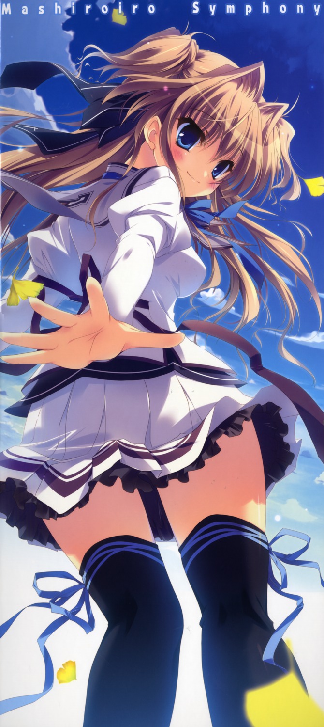 izumi_tsubasu mashiroiro_symphony palette seifuku sena_airi stick_poster thighhighs