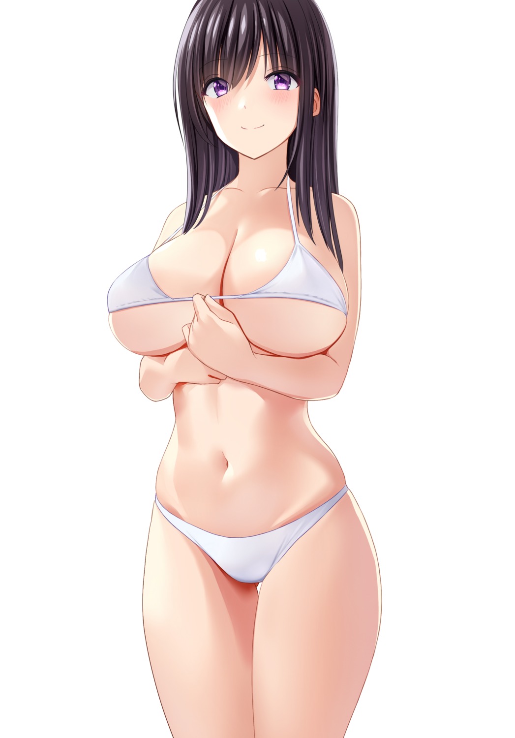 bikini breast_hold marui_koishi swimsuits