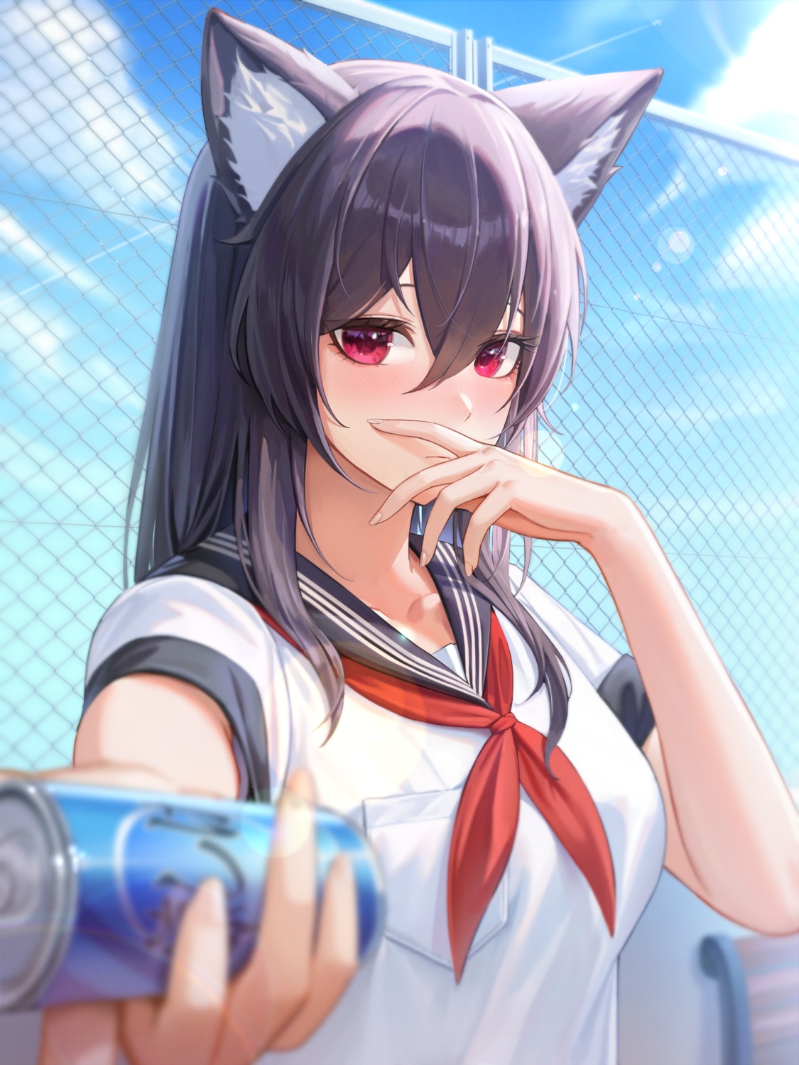 animal_ears cryturtle nekomimi seifuku