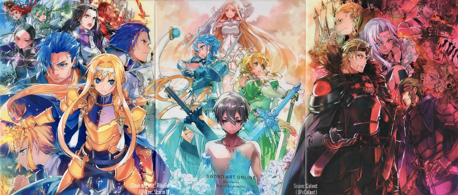 abec alice_zuberg armor asuna_(sword_art_online) bercouli crease dress fanatio_synthesis_two kirito leafa ronye_arabel signed sinon sword sword_art_online sword_art_online_alicization tieze_shtolienen