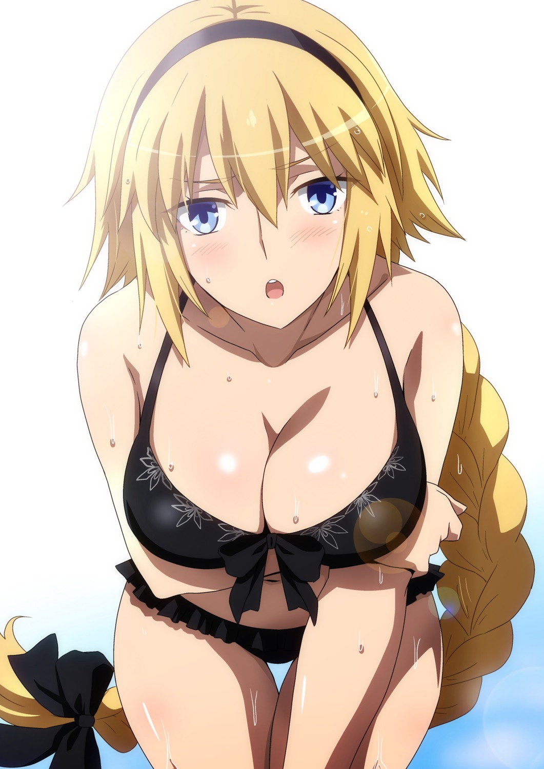 bikini breast_hold fate/grand_order hara_(harayutaka) jeanne_d'arc jeanne_d'arc_(fate) swimsuits wet