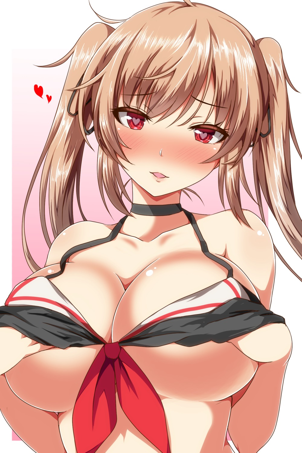 ar_mess bikini_top breast_hold cleavage kantai_collection murasame_(kancolle) underboob